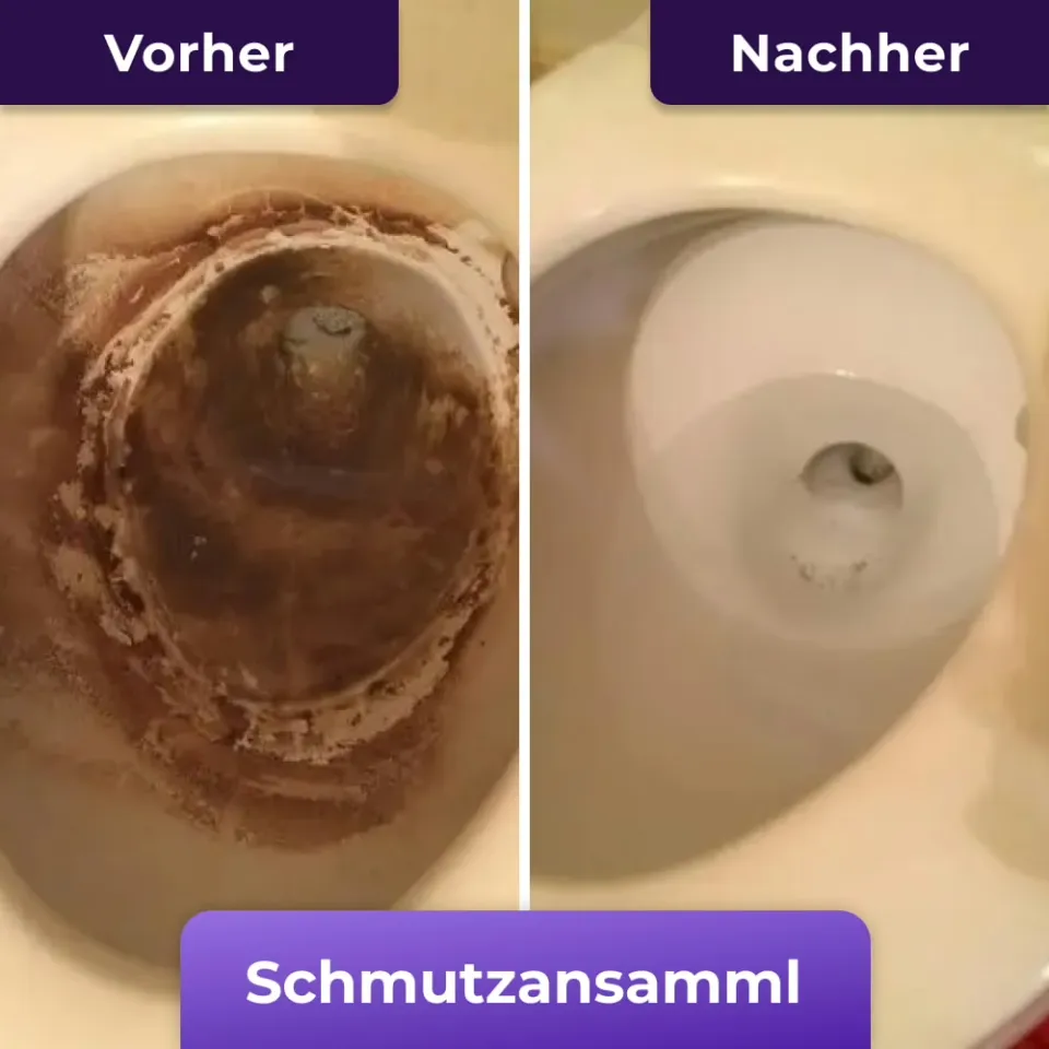 Vorher und Nachher: Schmutzansammlung